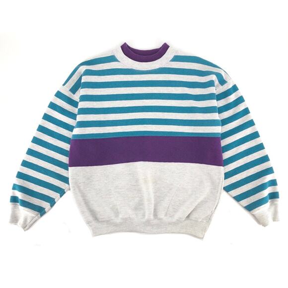 Claybrooke Sport Tops - 90s color block mock neck sweatshirt 1990s vintage